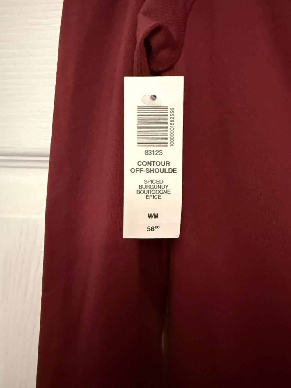 Aritzia Contour Off-Shoulder Longsleeve Bodysuit, NWT, Medium, Spiced Burgundy - Picture 4 of 4